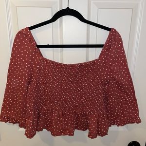 American Eagle Square Neck Polkadot Top